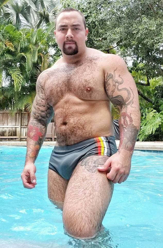 Gay Bear Pride Paw Men Swimwear Basic Long Swim Boxer Trunks Board Shorts Swimsuits